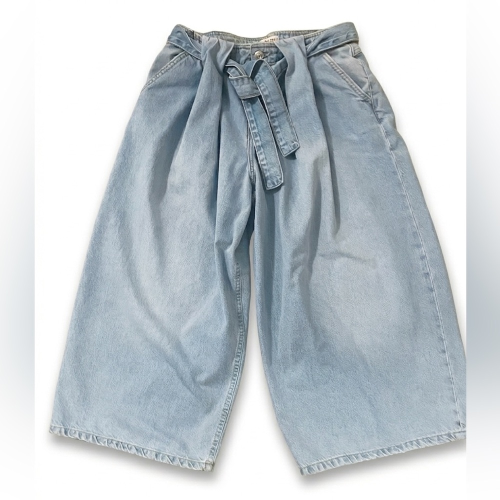 We The Free Light Wash Denim Culottes